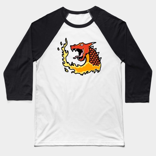 Fire Wyrm Baseball T-Shirt by VerdunDesigns